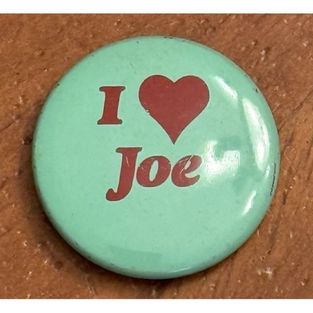 I Love Joe Heart Small Vintage Pinback Button Pin Round Circle